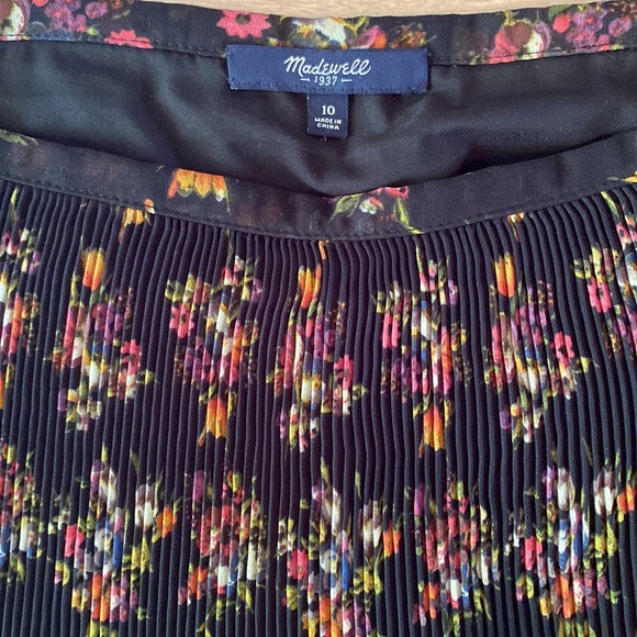 Madewell Pleated Floral Mini Skirt Size 10 - Picture 2 of 3